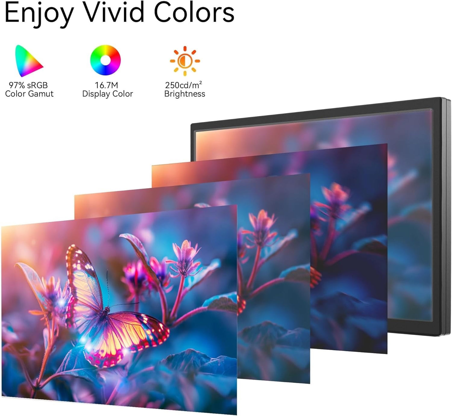 21.5 Inch PC Monitor 1920x1080p LED Display Computer Monitor with VGA/HDMI/AV/BN